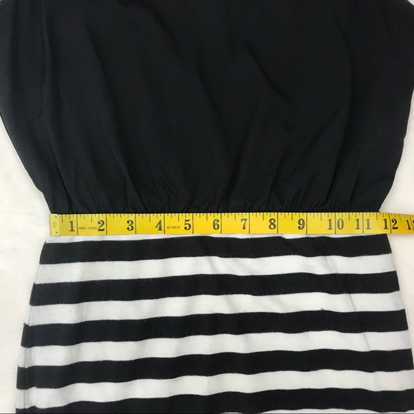 Forever 21 Black and White Sleveless Elegant Sexy Dress Elastic Waist Size Small - Picture 7 of 8